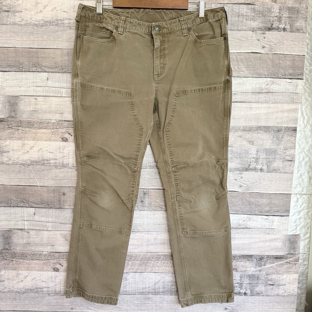 Duluth Trading Co. Women's Curvesetter Double Knee Brown Outdoor Workwear Sz 16